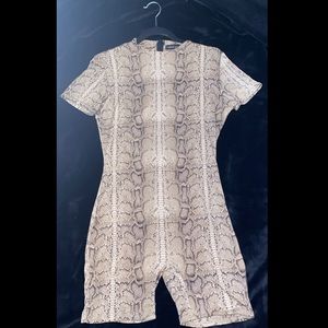 Naked wardrobe Snakeskin romper/jumpsuit
